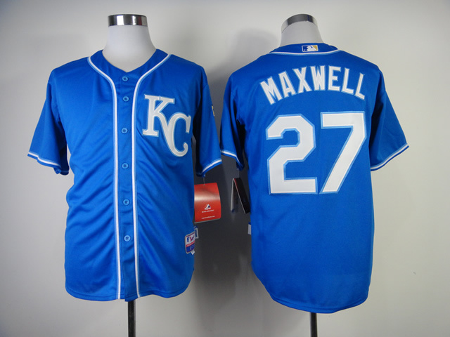 Men Kansas City Royals 27 Maxwell Blue MLB Jerseys